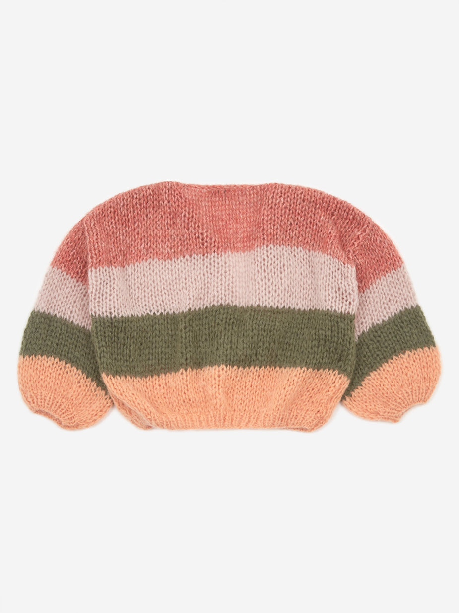 Maiami Maiami Mohair Big Bomber Cardigan - Rose/Army Green - Multi