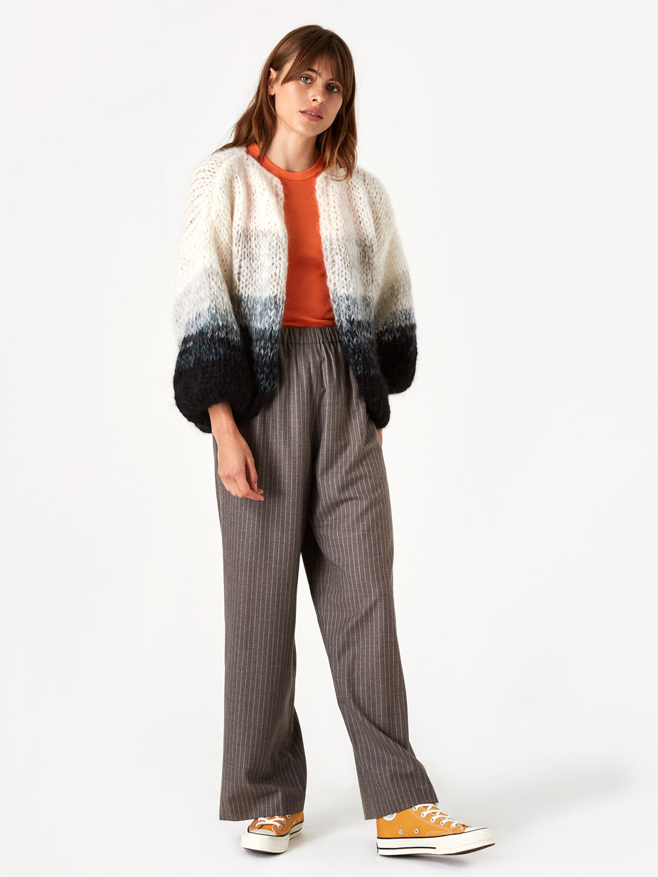 Maiami Maiami Mohair Big Cardigan - Black/Cream/Melange - Black
