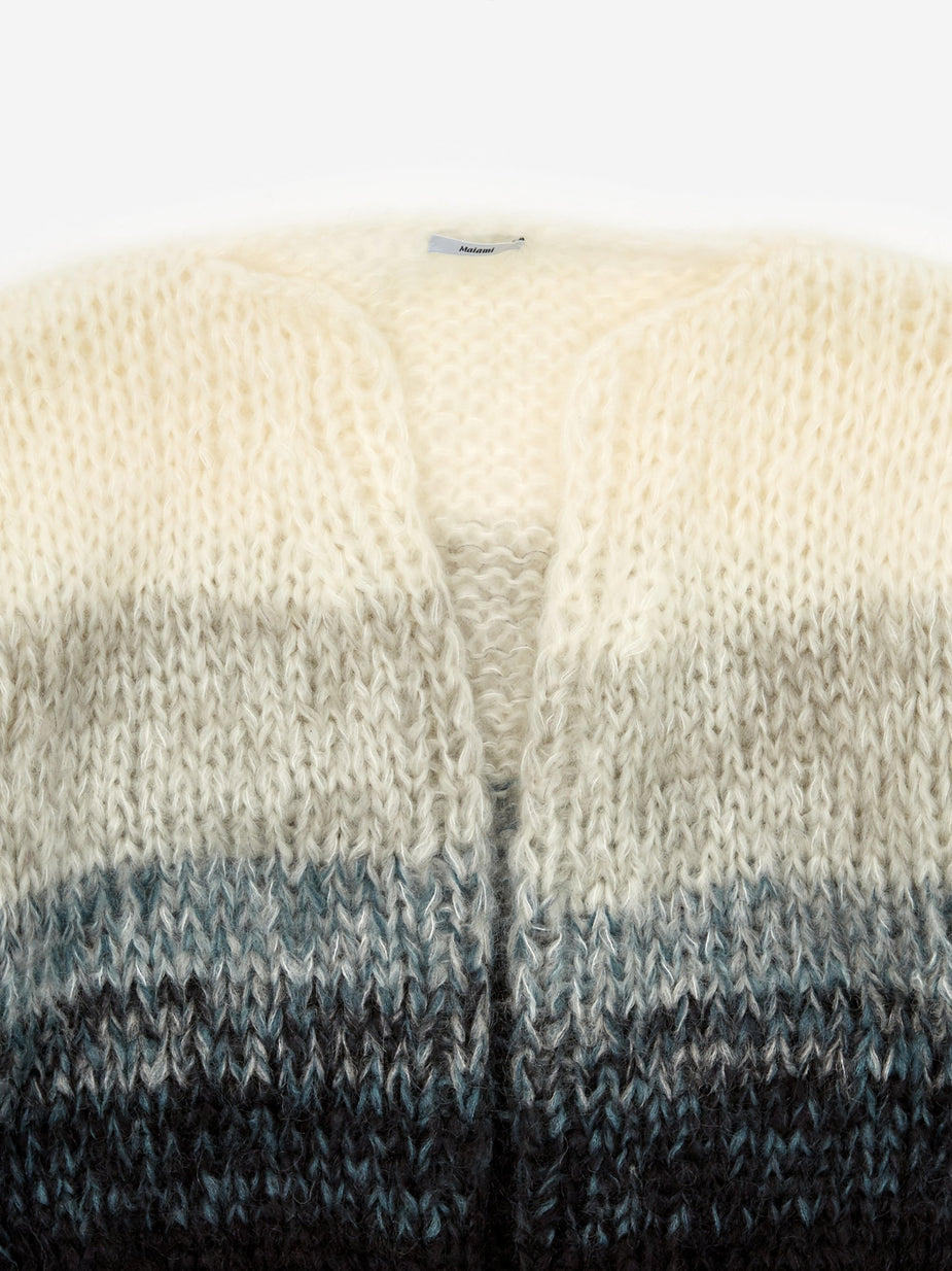 Maiami Maiami Mohair Big Cardigan - Black/Cream/Melange - Black