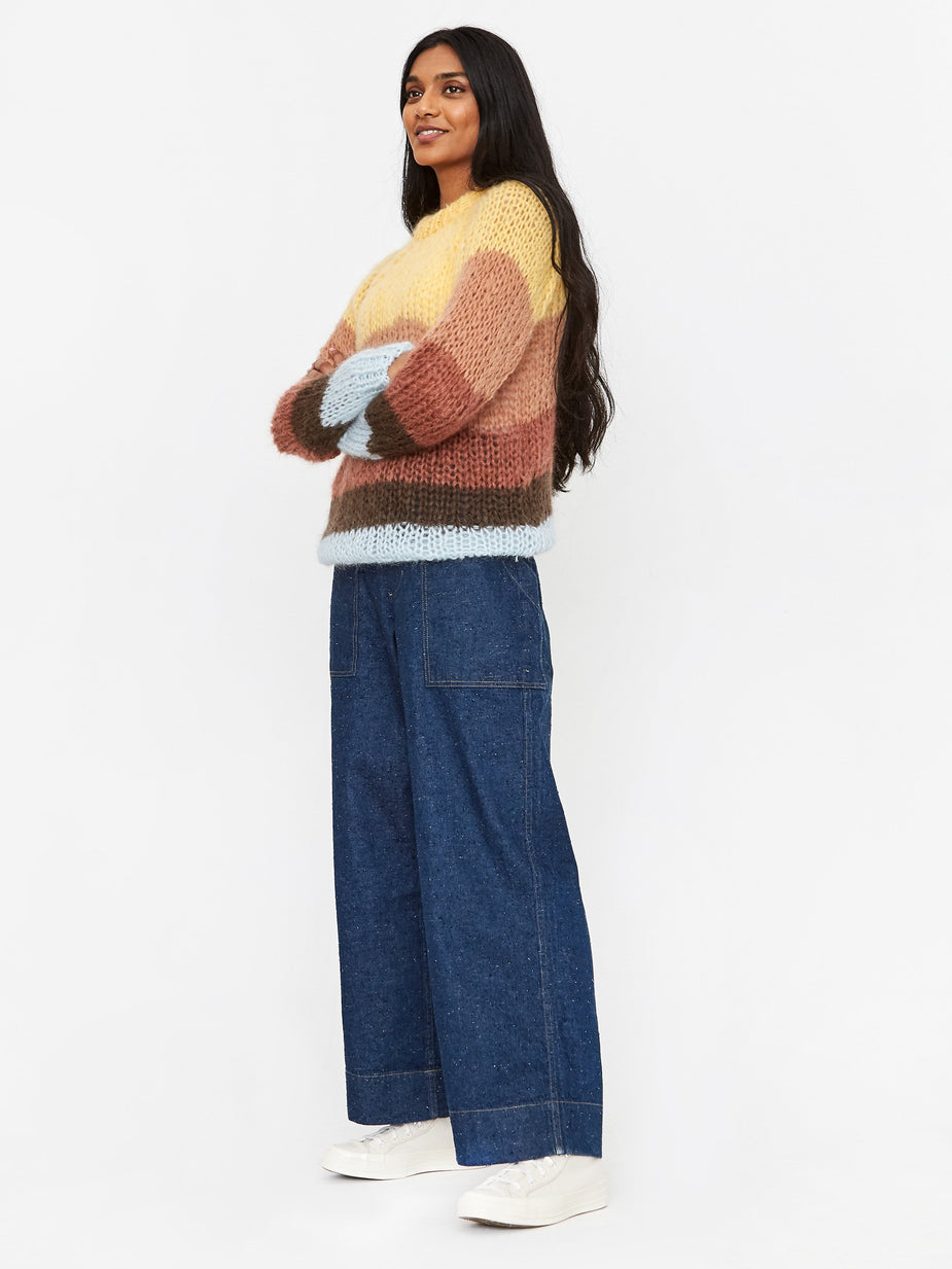 Maiami Maiami Mohair Striped Jumper - Yellow/Camel - Multi