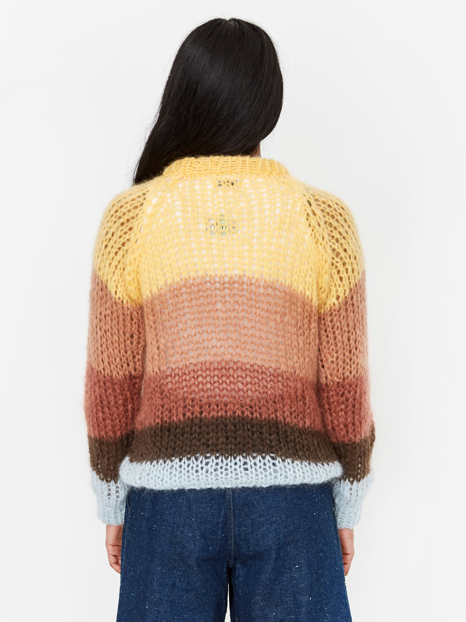 Maiami Maiami Mohair Striped Jumper - Yellow/Camel - Multi