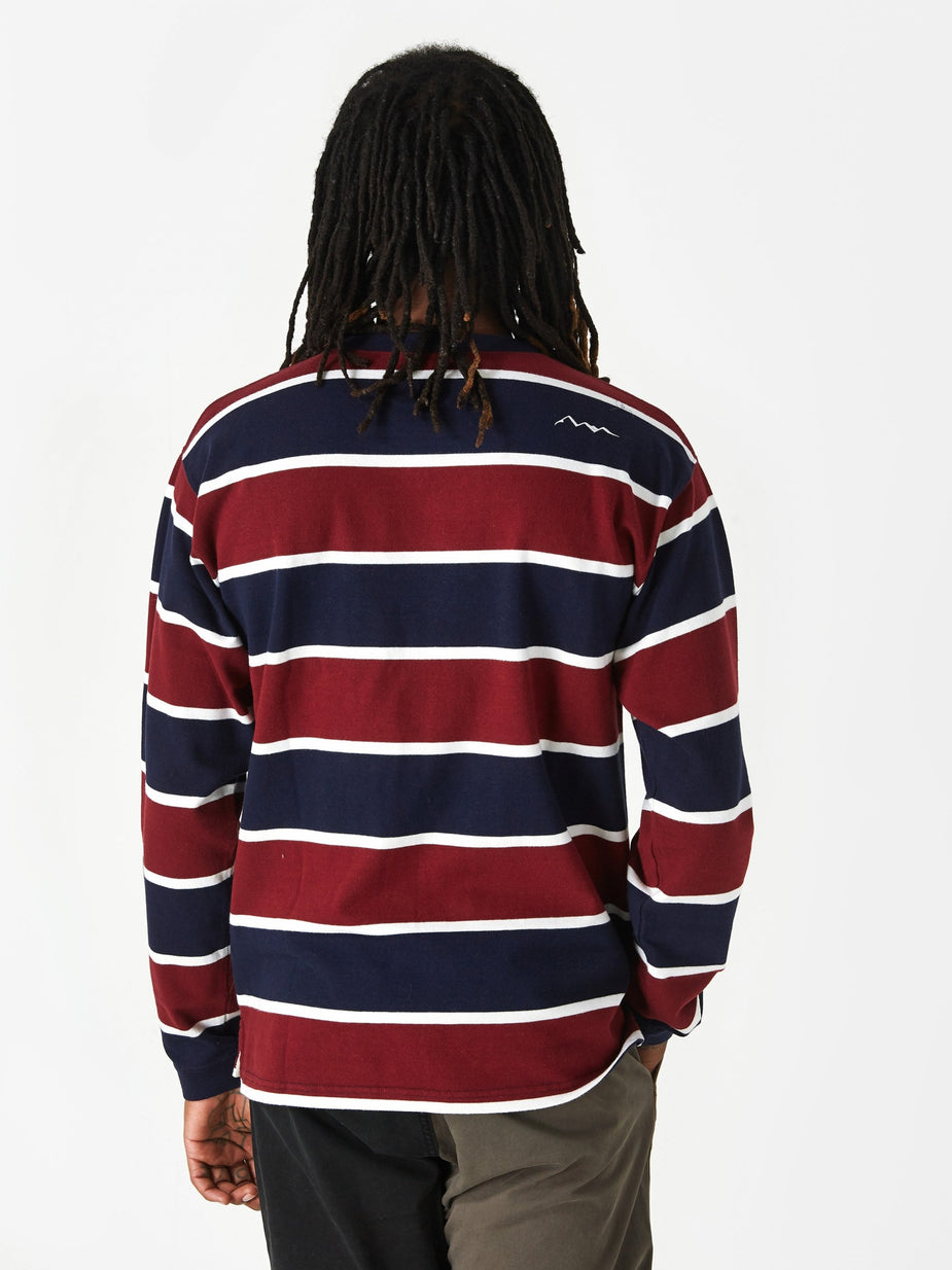 Manastash Manastash Aberdeen Rugger II Longsleeve T-Shirt - Burgundy - Red