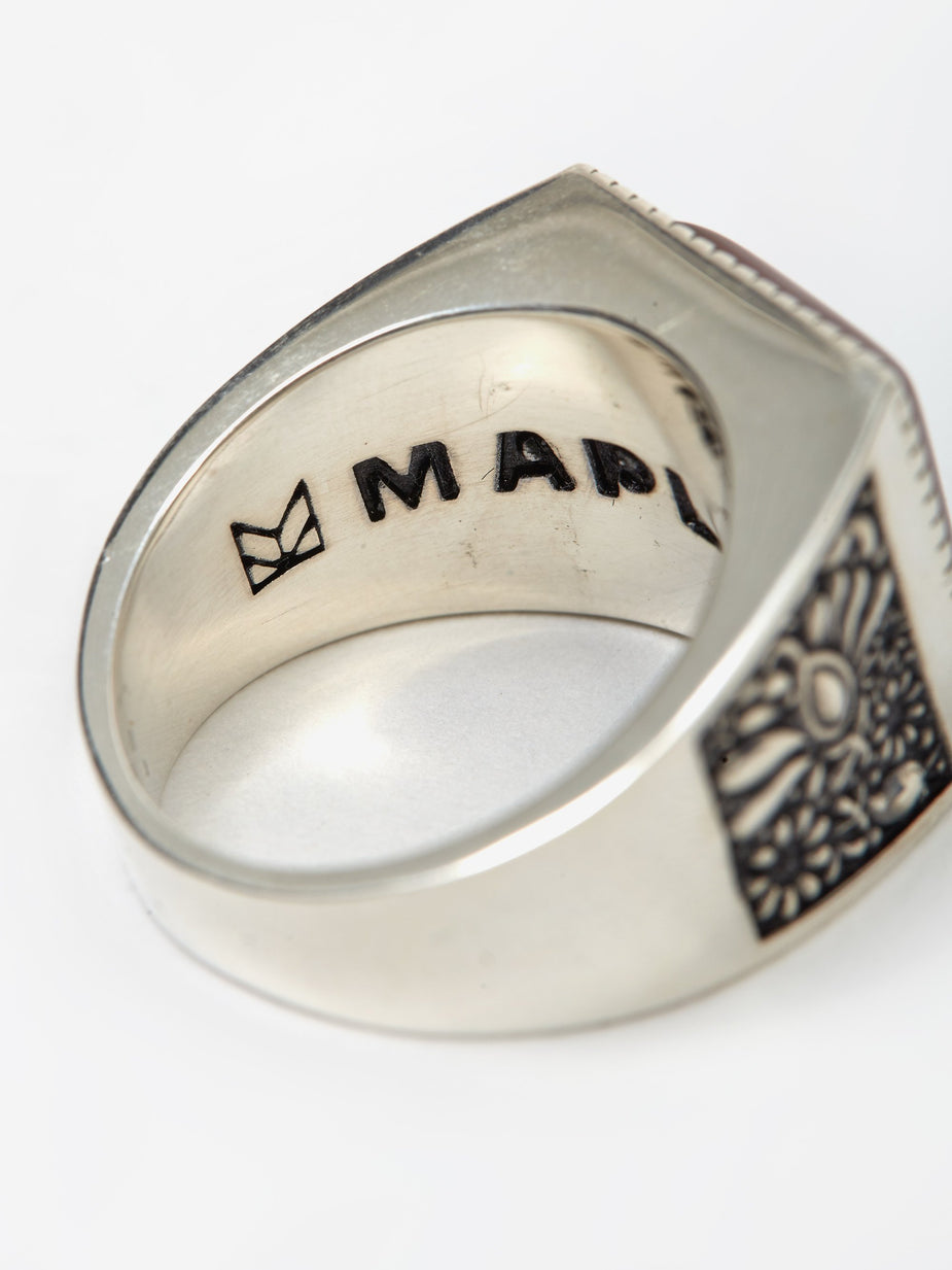 Maple Maple Buck Ring - Silver/Red Garnet - Red