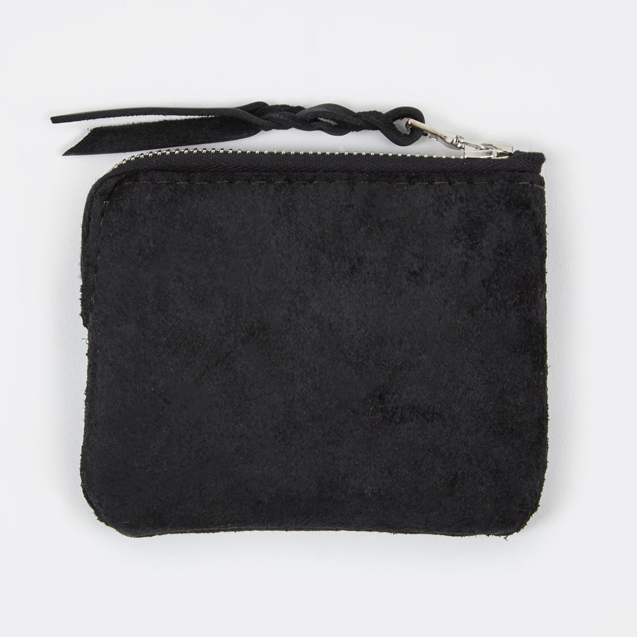 Maple Maple Half Zip Wallet Suede - Black - Black