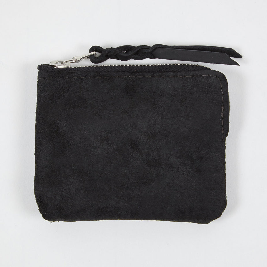 Maple Maple Half Zip Wallet Suede - Black - Black
