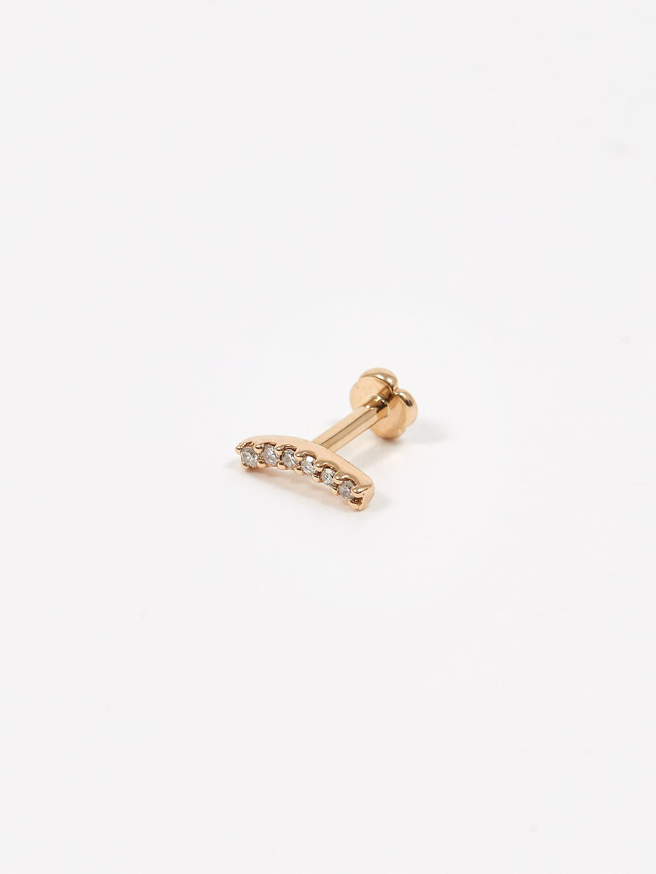Maria Black Maria Black Diamond Crescent Labret - 14kt Yellow Gold - Gold