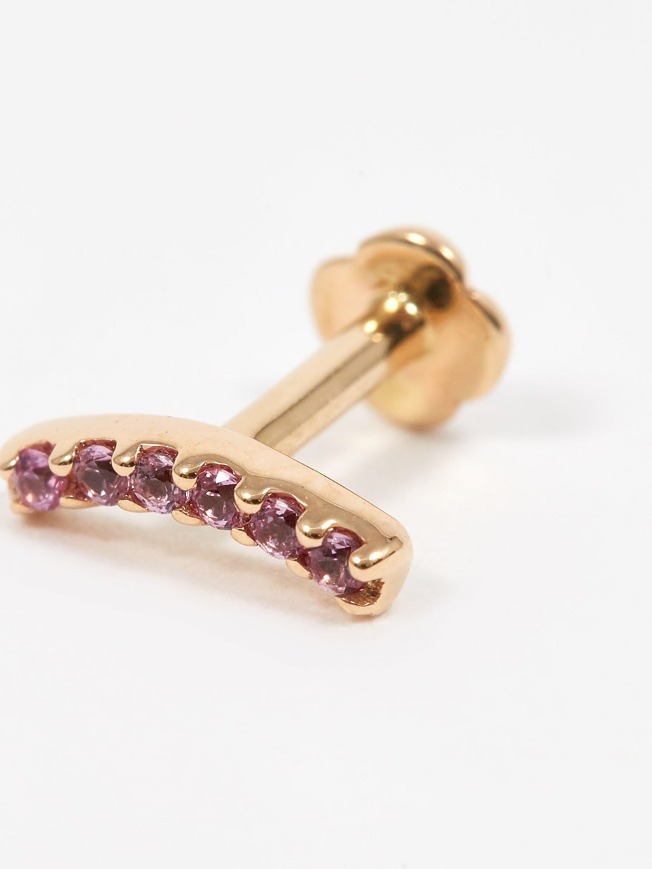 Maria Black Maria Black Pink Sapphire Crescent Labret - 14kt Yellow Gold - Gold