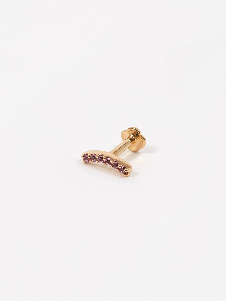Maria Black Maria Black Pink Sapphire Crescent Labret - 14kt Yellow Gold - Gold