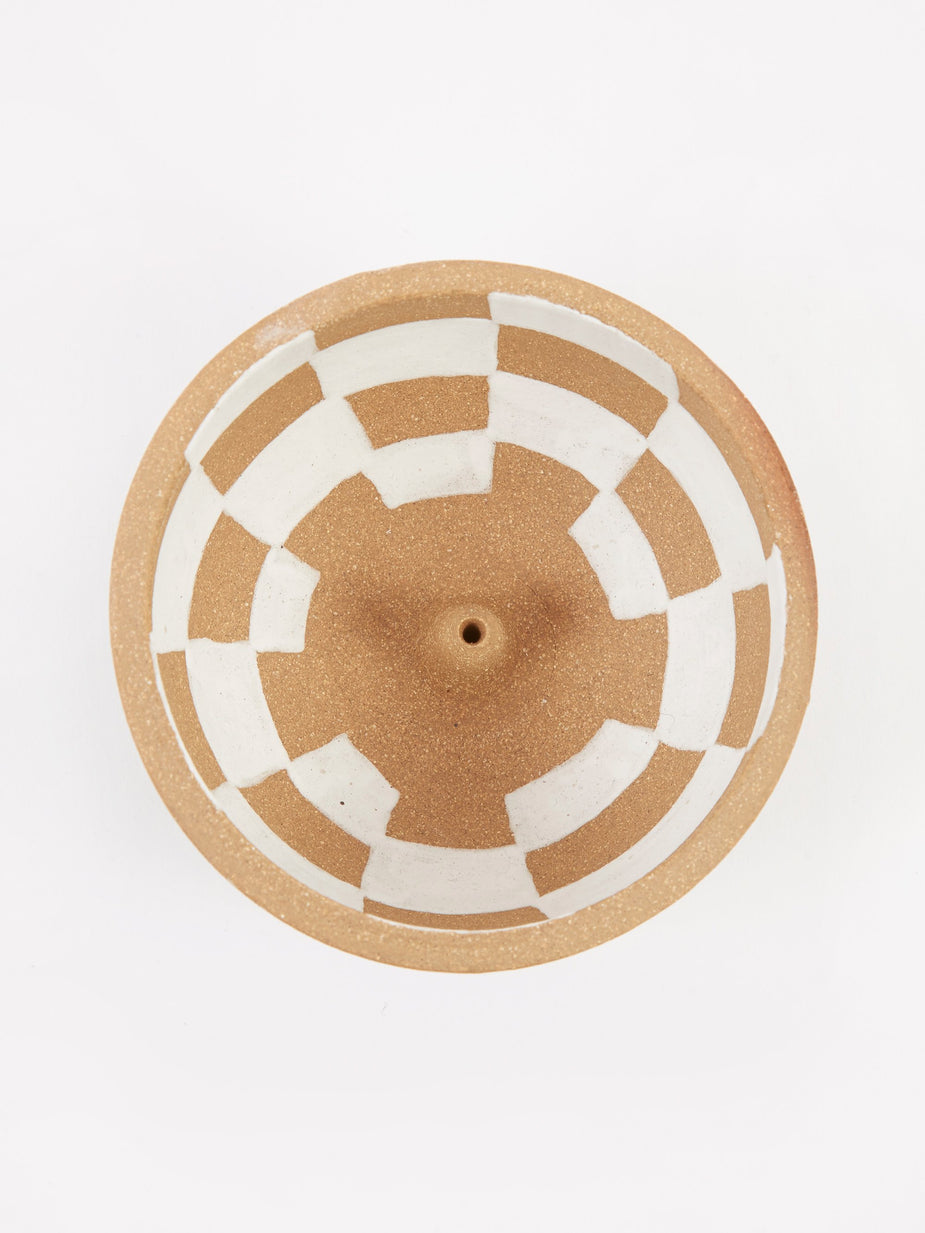 Mellow Mellow Incense Bowl Large - Light Brown Inside Check - Brown