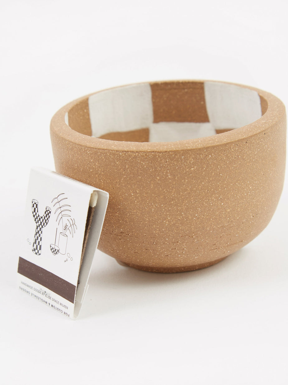 Mellow Mellow Incense Bowl Medium - Light Brown Inside Check - Brown