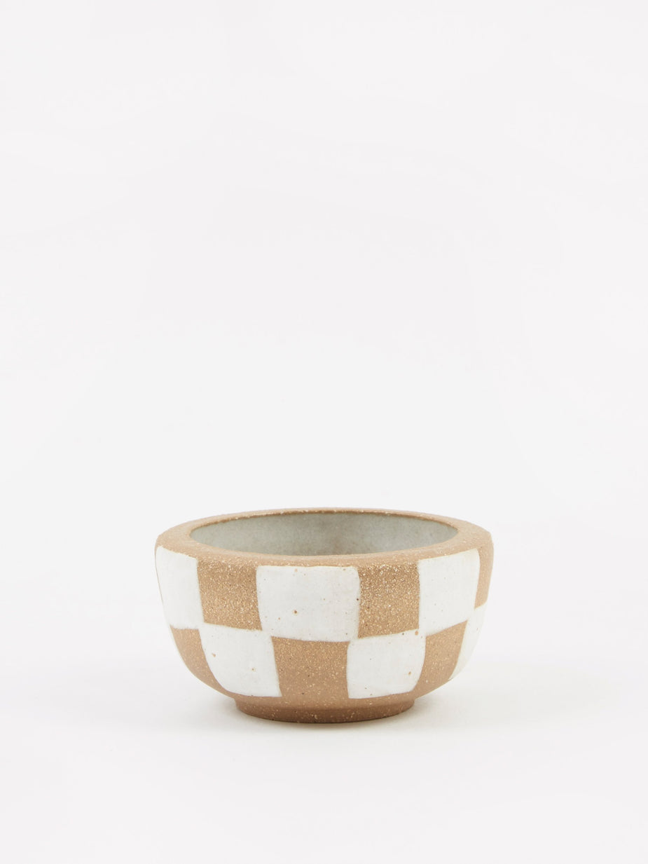 Mellow Mellow Incense Bowl Small - Light Brown Outside Check - Brown