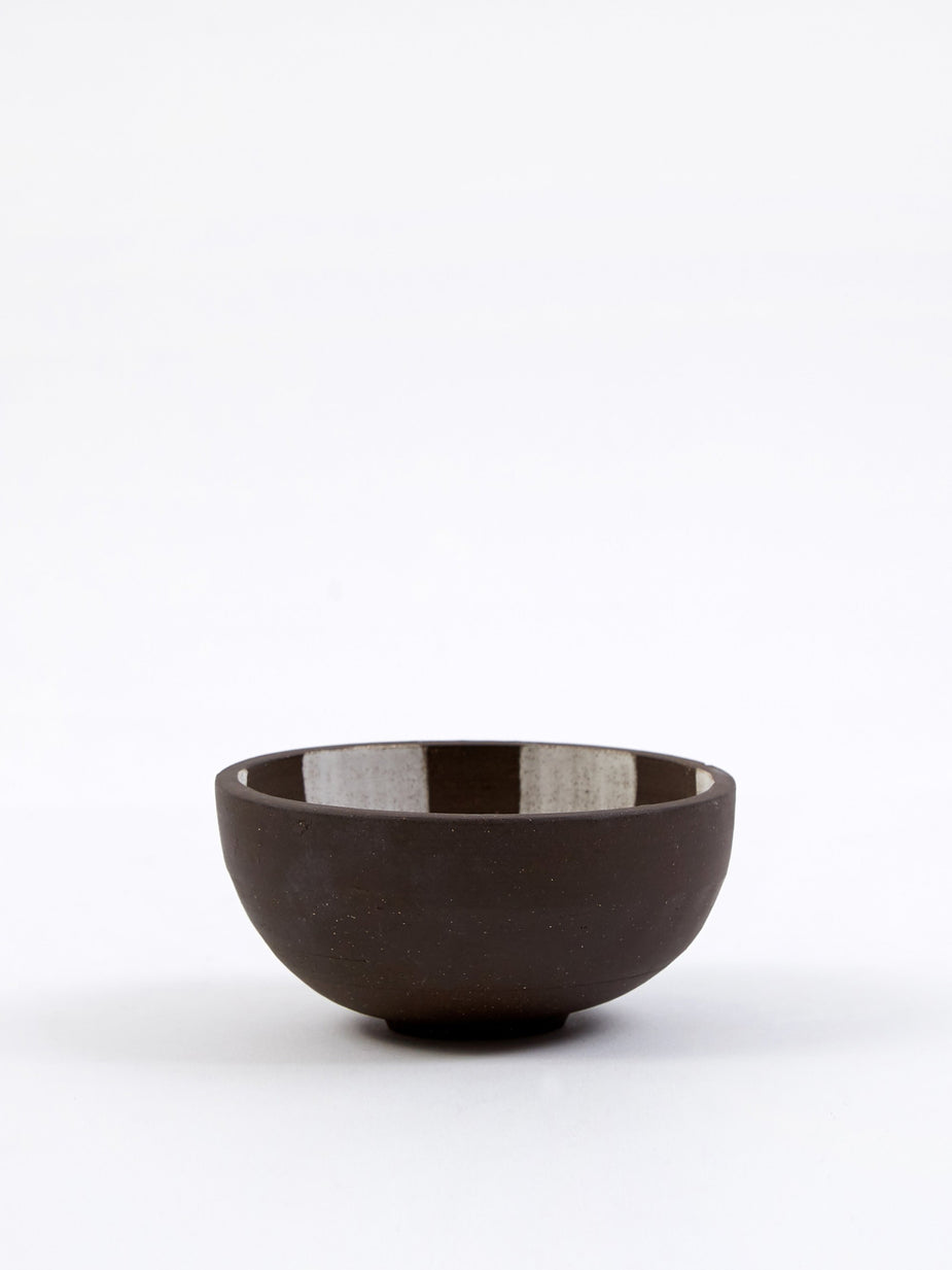 Mellow Mellow Medium Incense Bowl - Dark Brown Inside Check - White