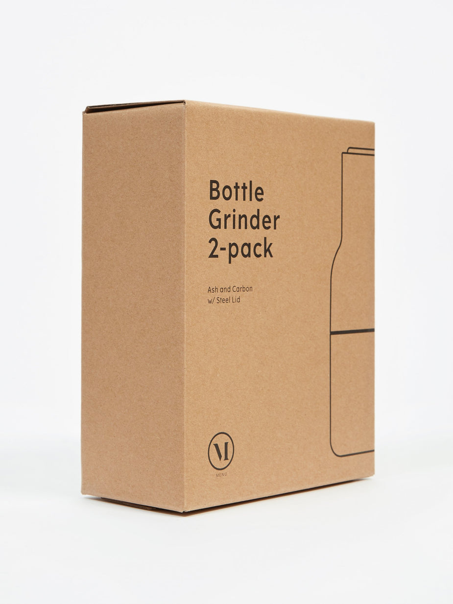 Menu Menu Bottle Grinder 2 Pack Steel Lid - Ash/Carbon - Grey