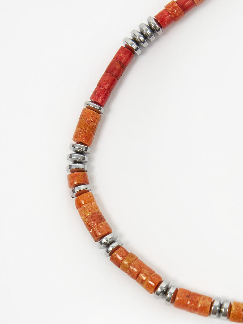 Mikia Mikia Hematite Stone Bracelet - Coral/Hematite - Other