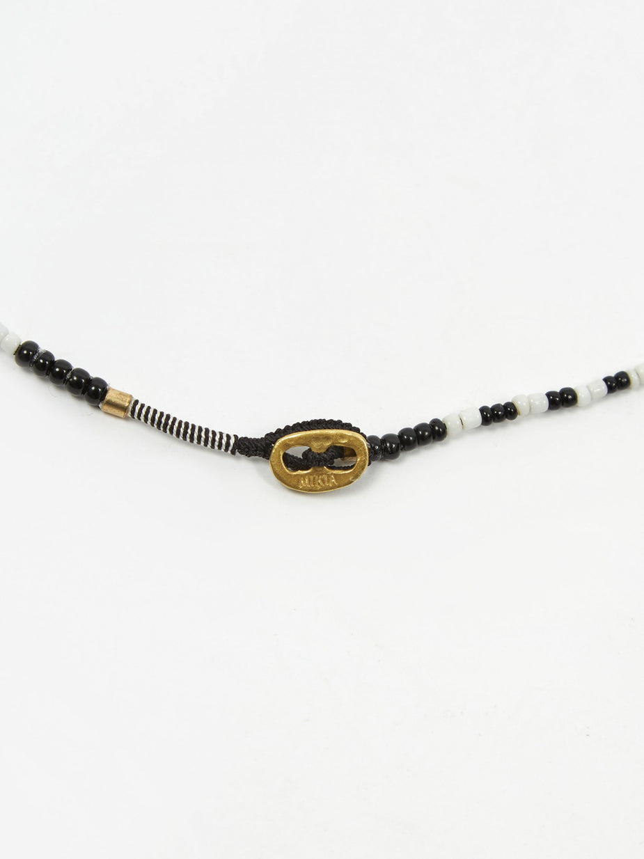 Mikia Mikia Small Beads Necklace - Black/White - Black