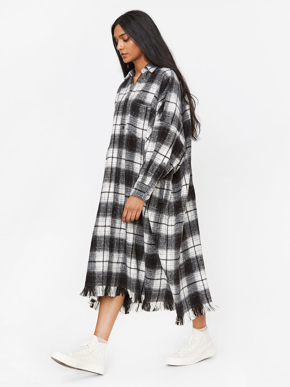 Zucca Zucca Checked Shirt Dress - Black/White - Black