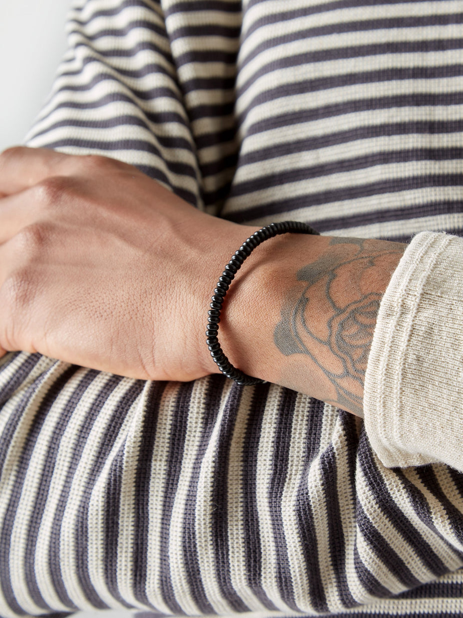 Mikia Mikia Roundel Beads Bracelet - Onyx - Black