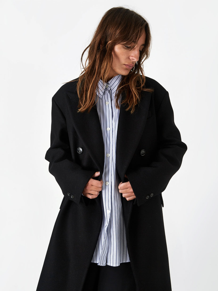 MM6 Maison Margiela MM6 Maison Margiela Double Breasted Coat - Black - Black