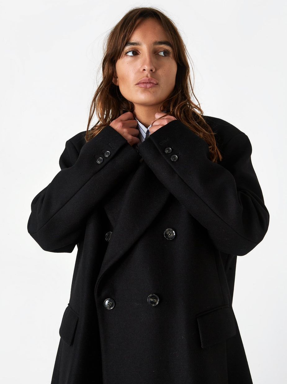 MM6 Maison Margiela MM6 Maison Margiela Double Breasted Coat - Black - Black