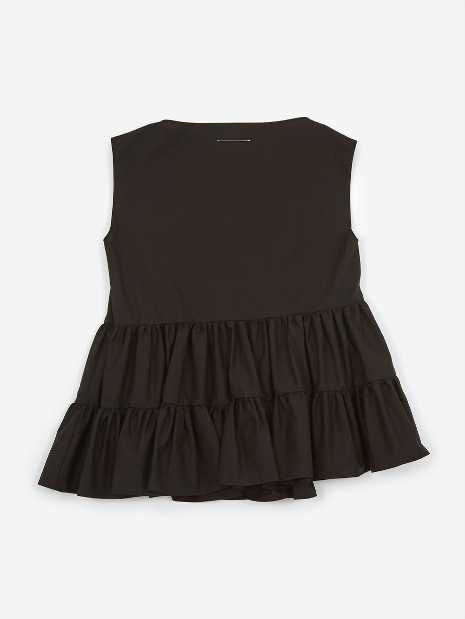 MM6 Maison Margiela MM6 Maison Margiela Frill Top - Black - Black