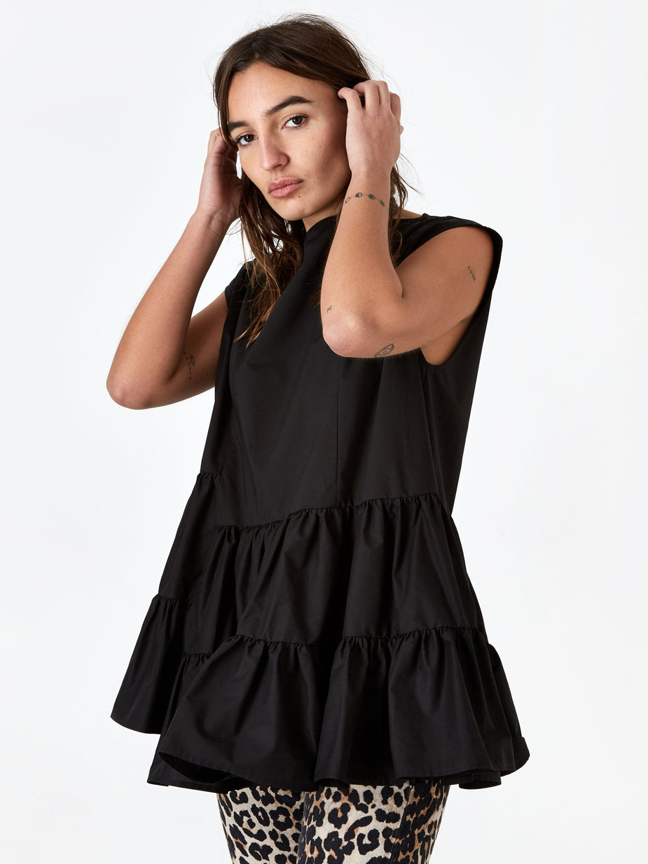 MM6 Maison Margiela MM6 Maison Margiela Frill Top - Black - Black