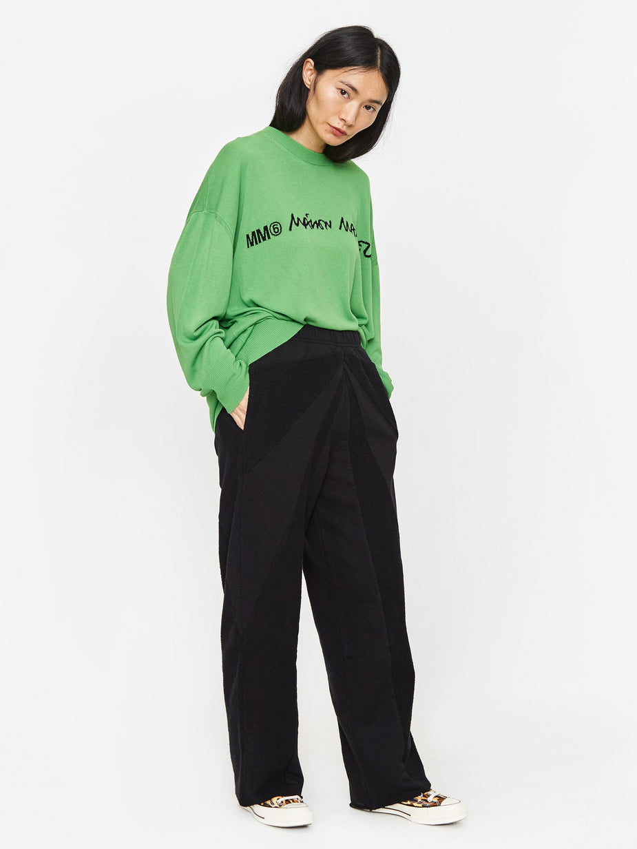 MM6 Maison Margiela MM6 Maison Margiela Jersey Pattern Trouser - Black - Black