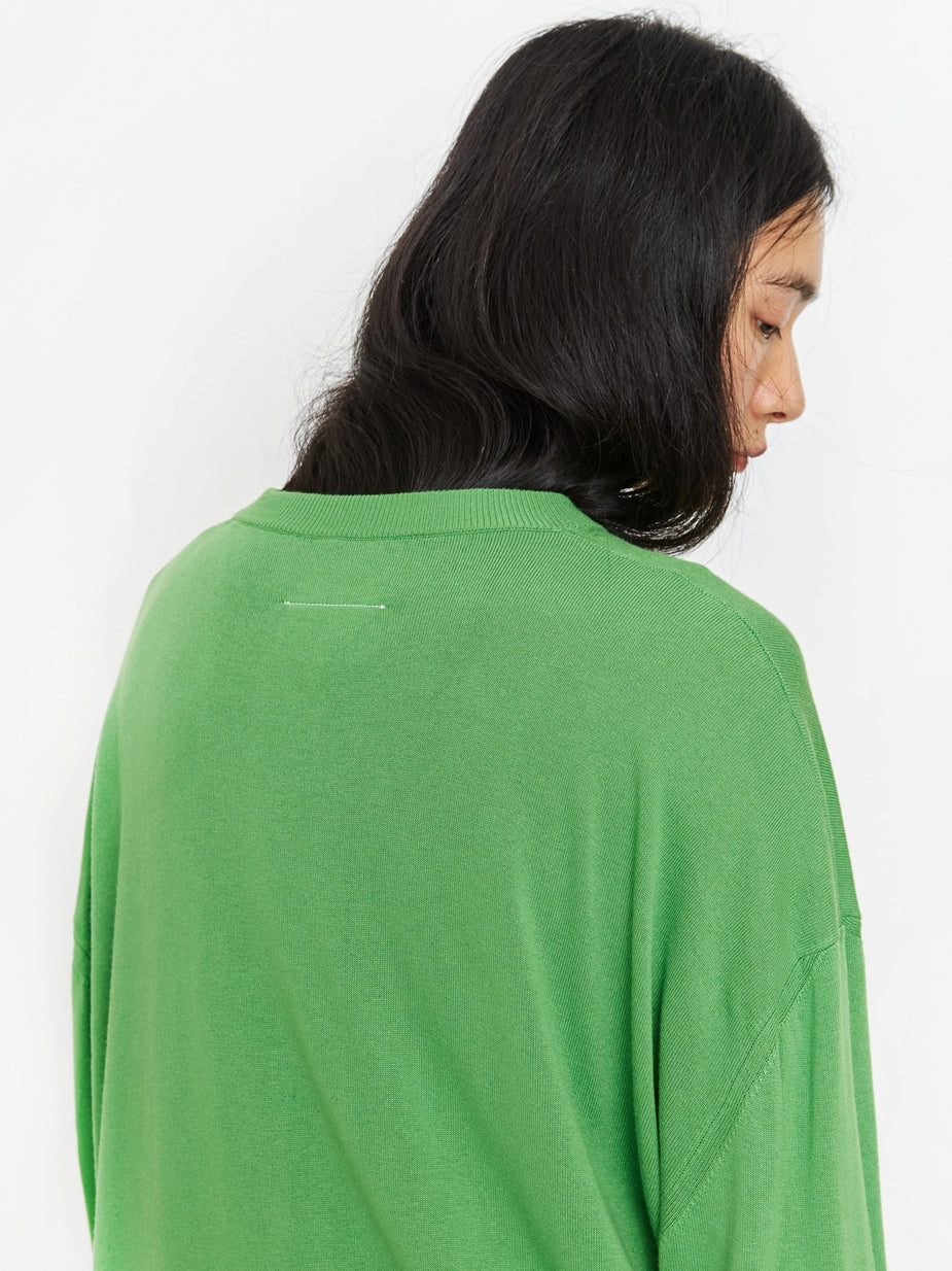 MM6 Maison Margiela MM6 Maison Margiela Logo Knit Jumper - Apple/Black - Black