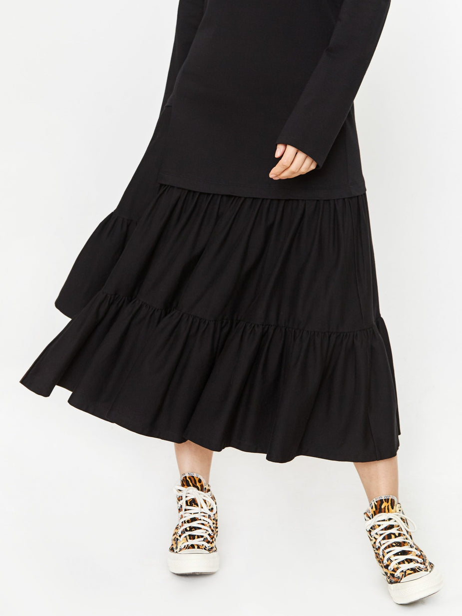 MM6 Maison Margiela MM6 Maison Margiela Long Frill Dress - Black - Black