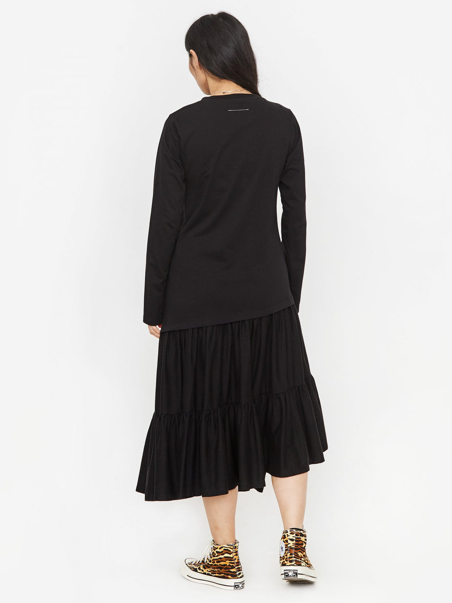 MM6 Maison Margiela MM6 Maison Margiela Long Frill Dress - Black - Black