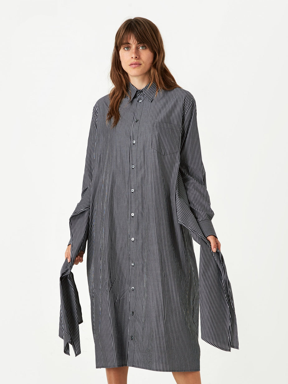 MM6 Maison Margiela MM6 Maison Margiela Shirt Dress - Black/White Stripe - Black