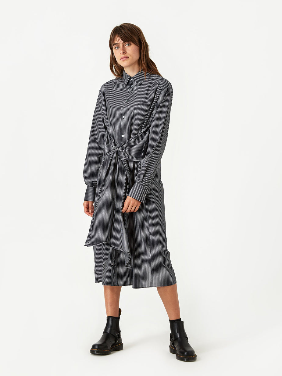 MM6 Maison Margiela MM6 Maison Margiela Shirt Dress - Black/White Stripe - Black