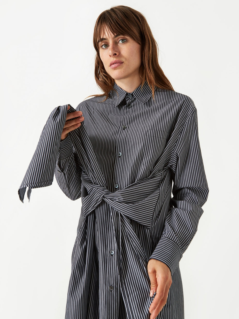 MM6 Maison Margiela MM6 Maison Margiela Shirt Dress - Black/White Stripe - Black