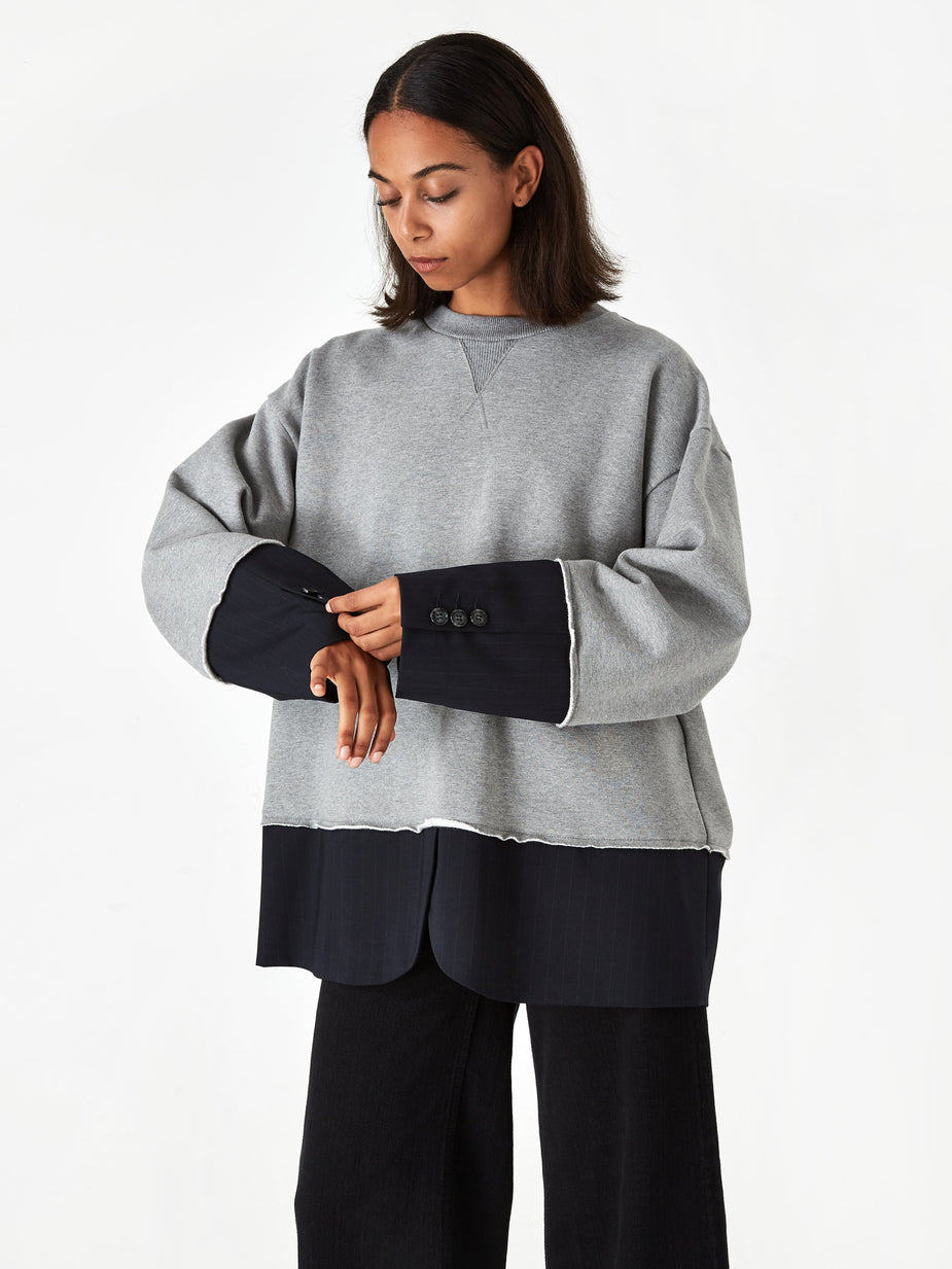 MM6 Maison Margiela MM6 Maison Margiela 2 in 1 Sweatshirt - Grey Melange - Grey