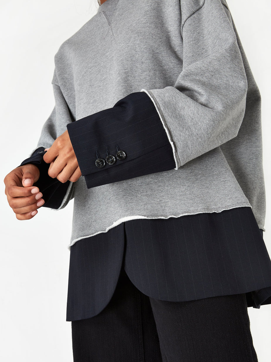 MM6 Maison Margiela MM6 Maison Margiela 2 in 1 Sweatshirt - Grey Melange - Grey