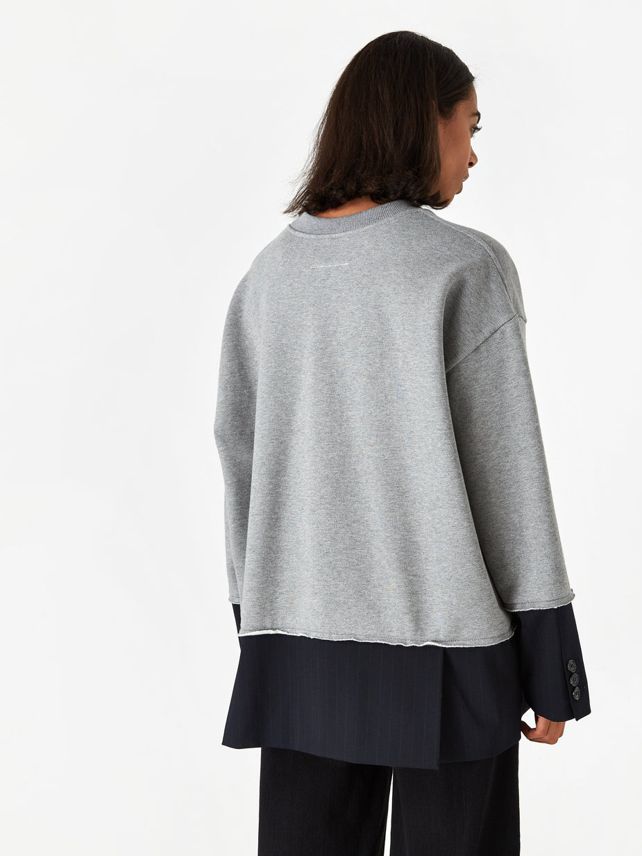 MM6 Maison Margiela MM6 Maison Margiela 2 in 1 Sweatshirt - Grey Melange - Grey