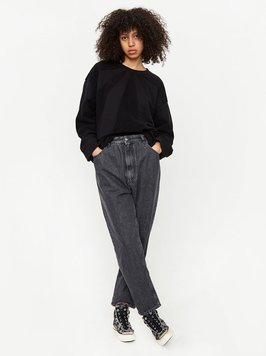 MM6 Maison Margiela MM6 Maison Margiela Tapered Denim Jean - Black Stone Wash - Black