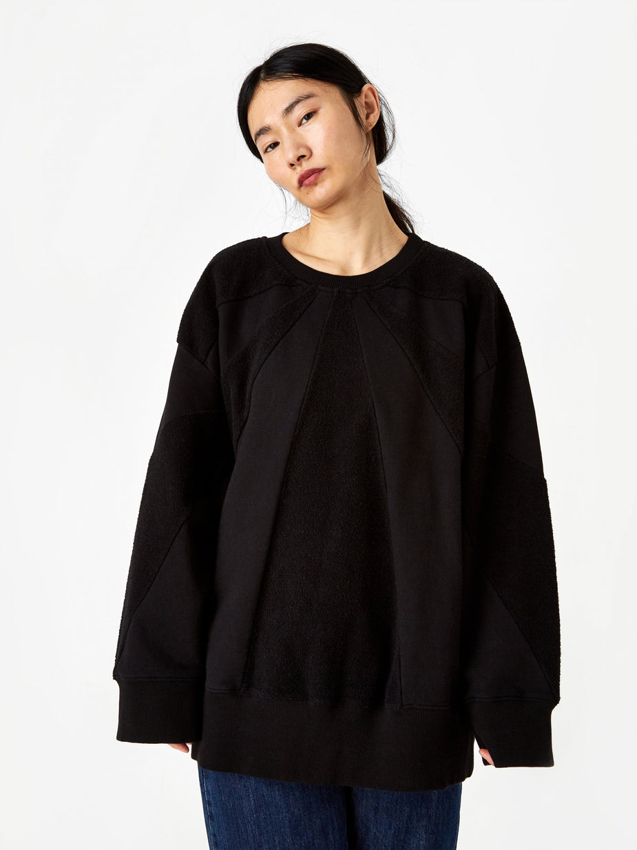 MM6 Maison Margiela MM6 Maison Margiela Textured Oversized Sweatshirt - Black - Black