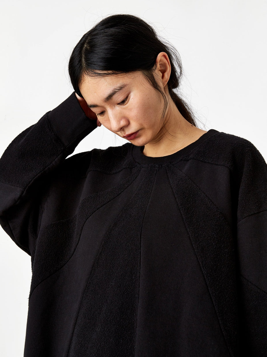 MM6 Maison Margiela MM6 Maison Margiela Textured Oversized Sweatshirt - Black - Black