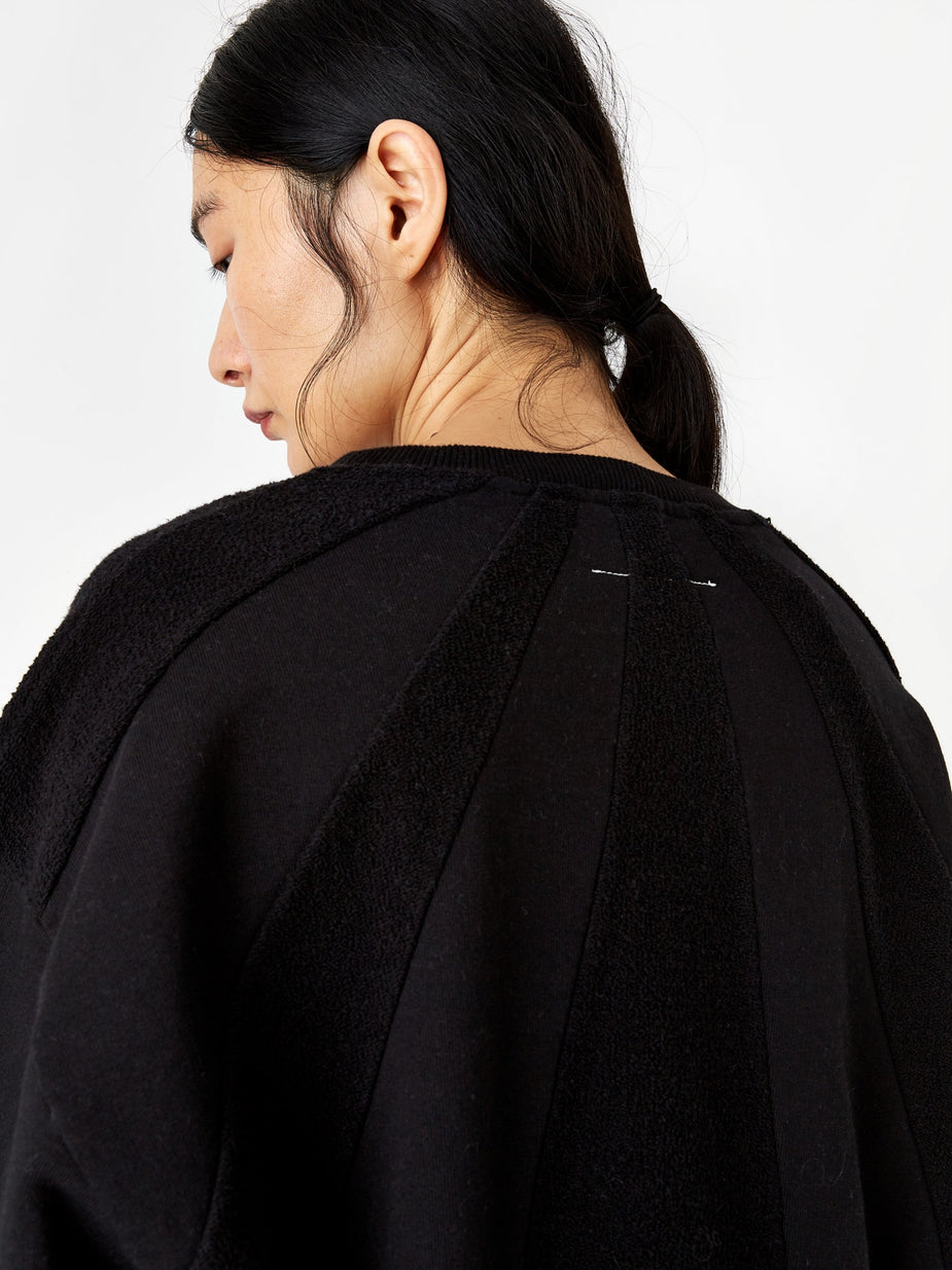 MM6 Maison Margiela MM6 Maison Margiela Textured Oversized Sweatshirt - Black - Black