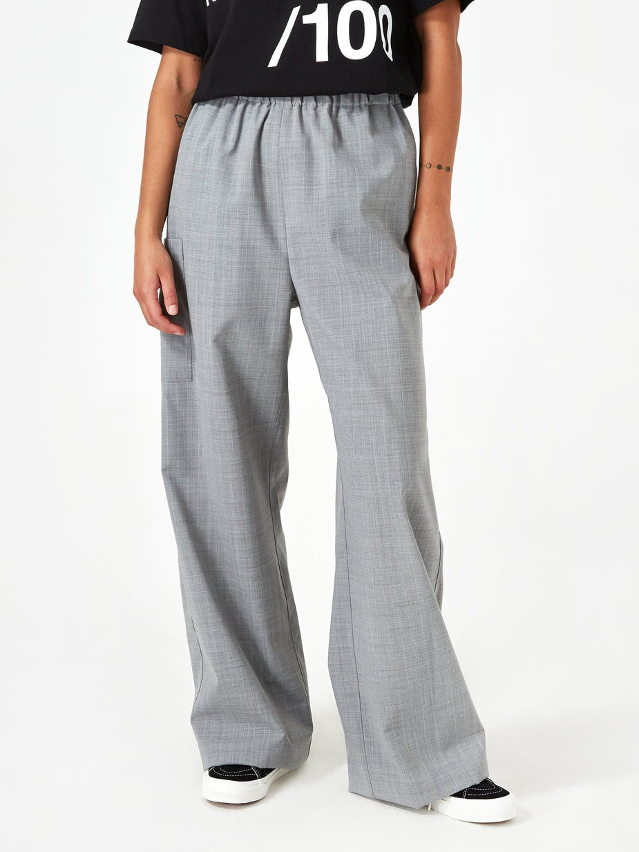 MM6 Maison Margiela MM6 Maison Margiela Wide Leg Trouser - Grey Melange - Grey