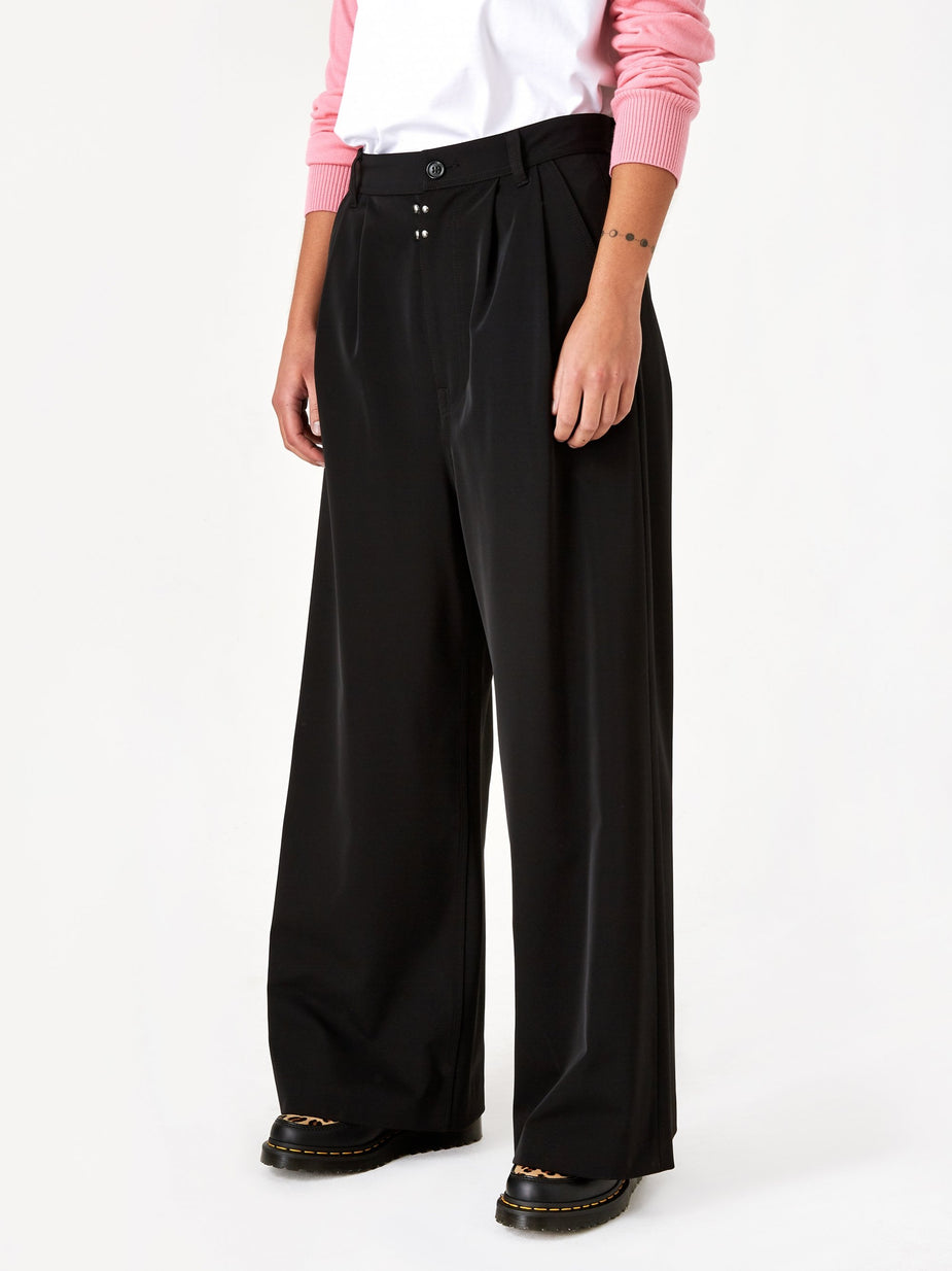 MM6 Maison Margiela MM6 Maison Margiela Wide Leg Pleat Trouser - Black - Black