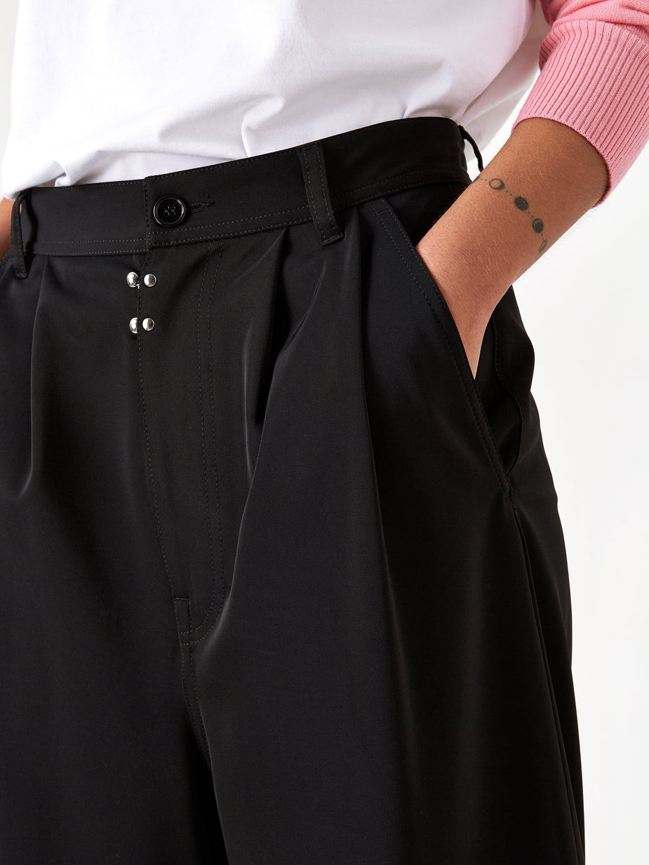 MM6 Maison Margiela MM6 Maison Margiela Wide Leg Pleat Trouser - Black - Black