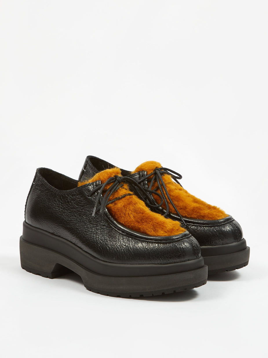 MM6 Maison Margiela MM6 Maison Margiela Fur Shoe - Black/Golden - Gold