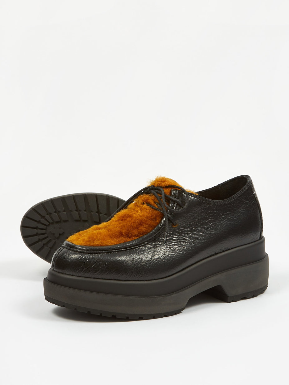 MM6 Maison Margiela MM6 Maison Margiela Fur Shoe - Black/Golden - Gold