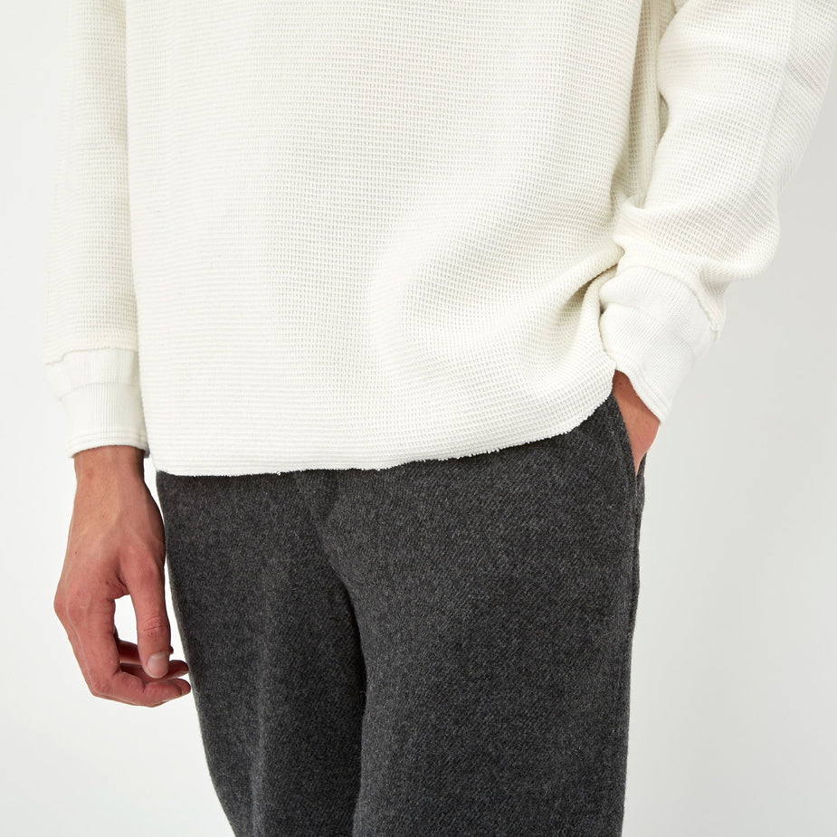 Beams Plus Beams Plus Thermal Crew L/S T-Shirt - White - White