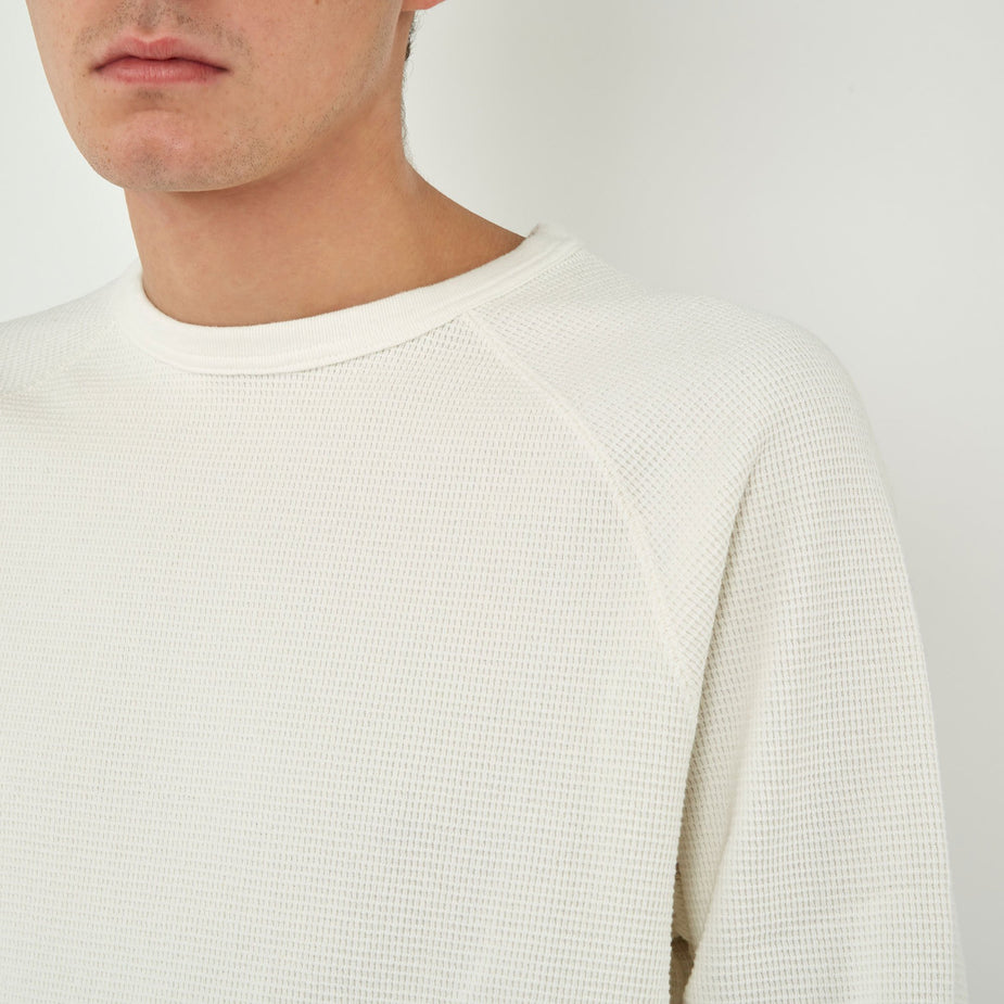 Beams Plus Beams Plus Thermal Crew L/S T-Shirt - White - White