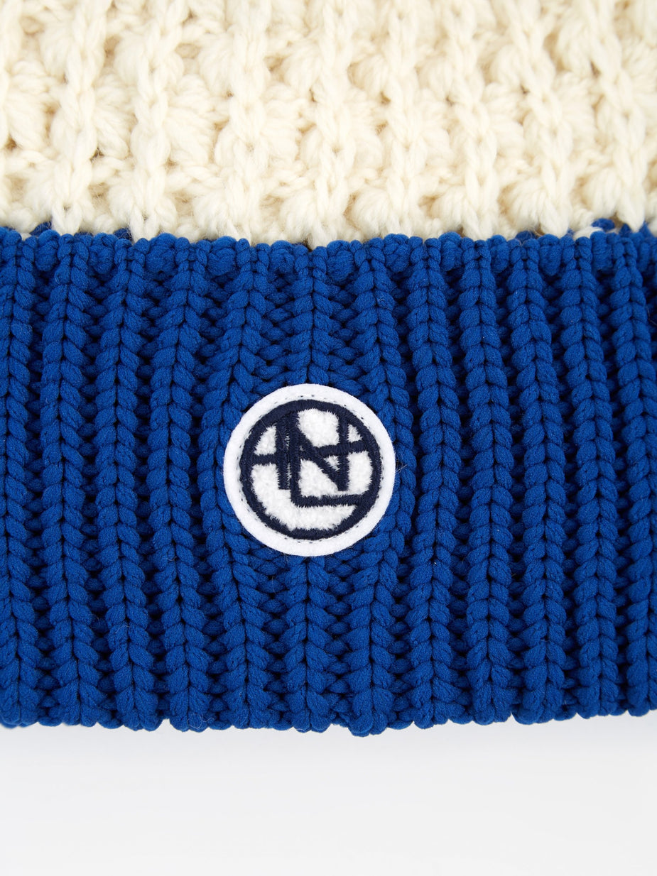 Nanamica Nanamica Beanie - Off White/Blue - Blue