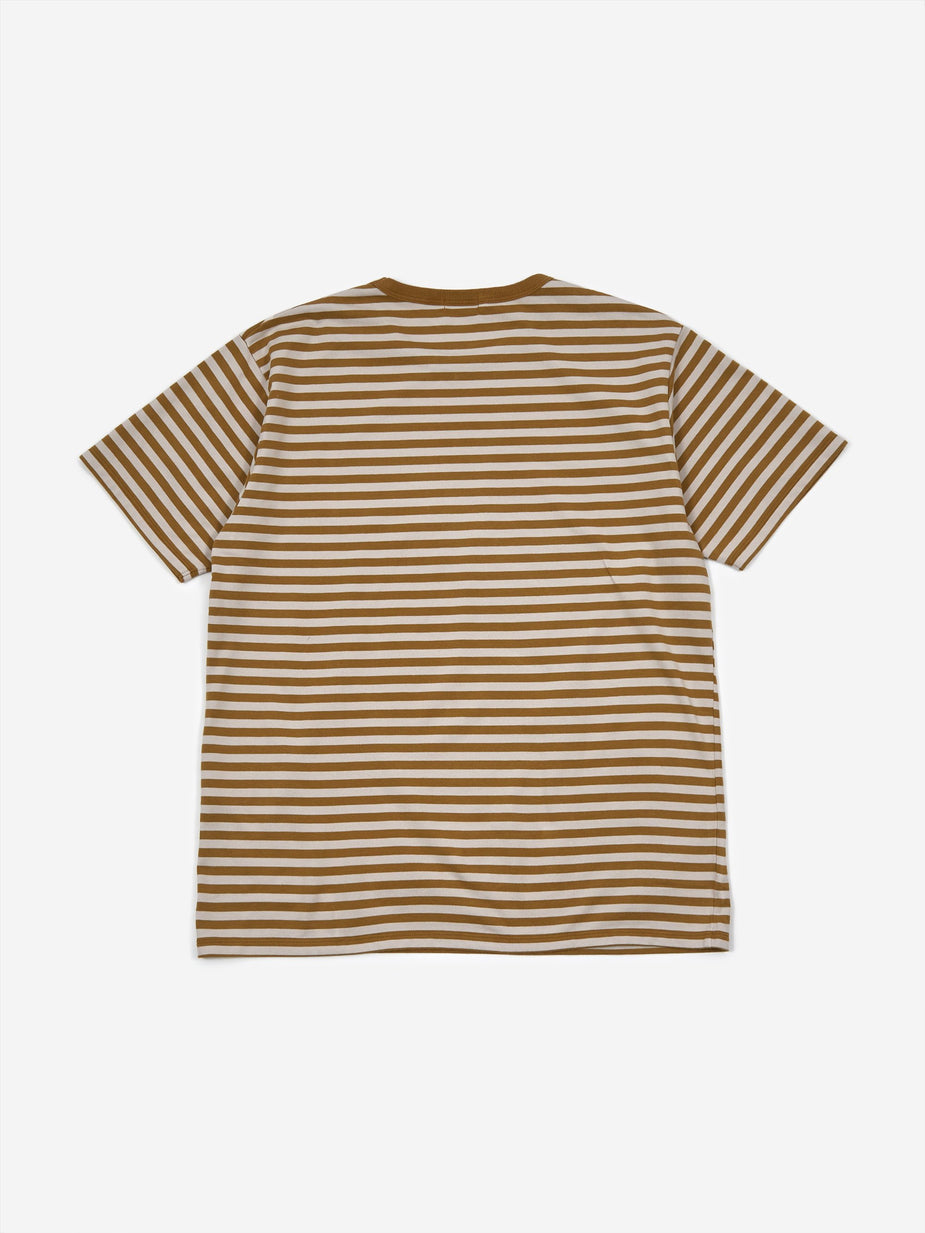 Nanamica Nanamica Coolmax Striped T-Shirt - Mustard/Ivory - Yellow