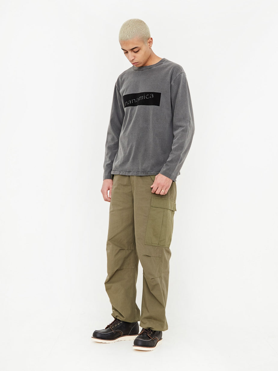 Nanamica Nanamica Graphic Longsleeve T-Shirt - Navy - Blue