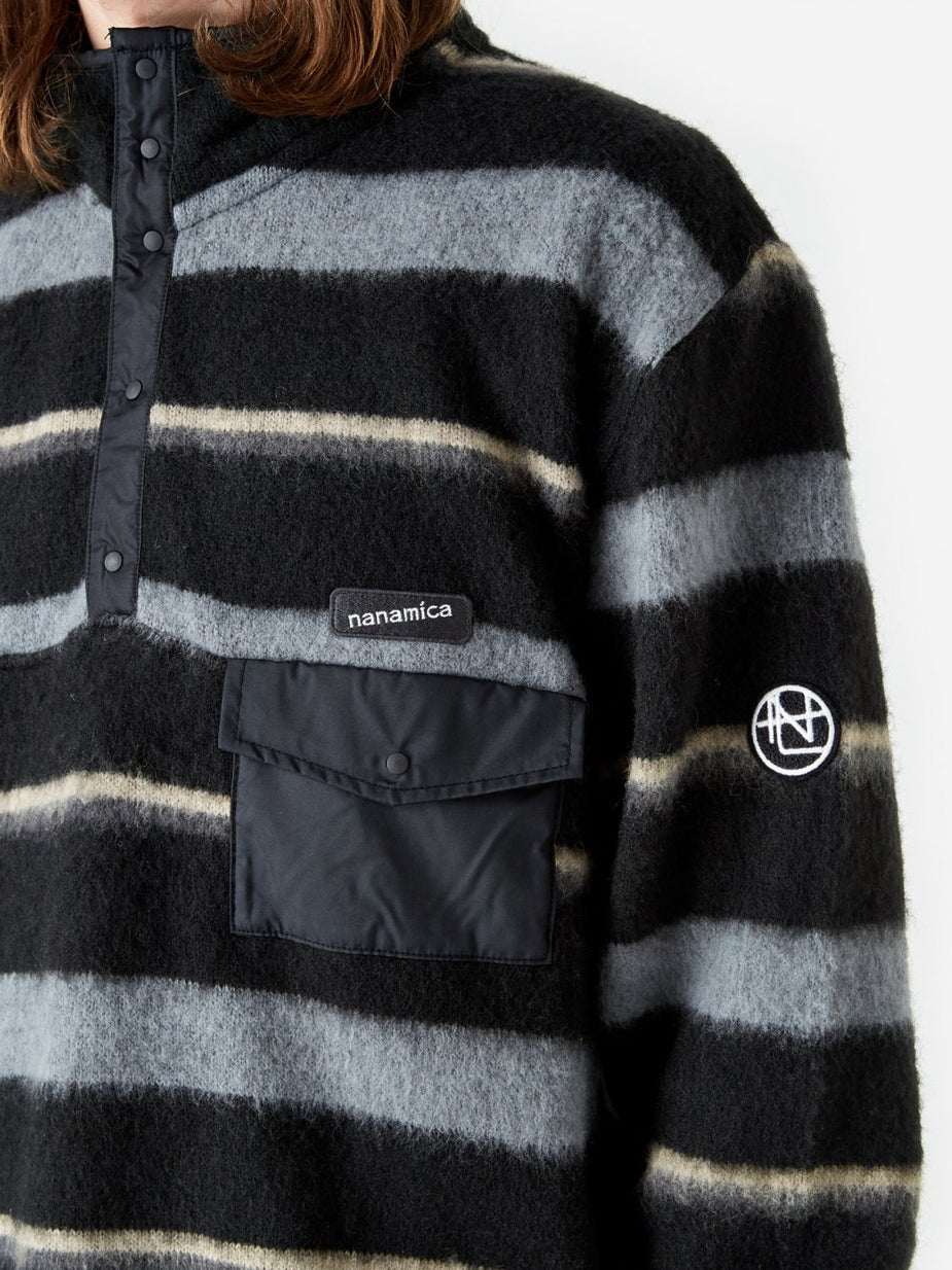 Nanamica Nanamica Nanamican Pullover Jumper - Black/Charcoal - Black